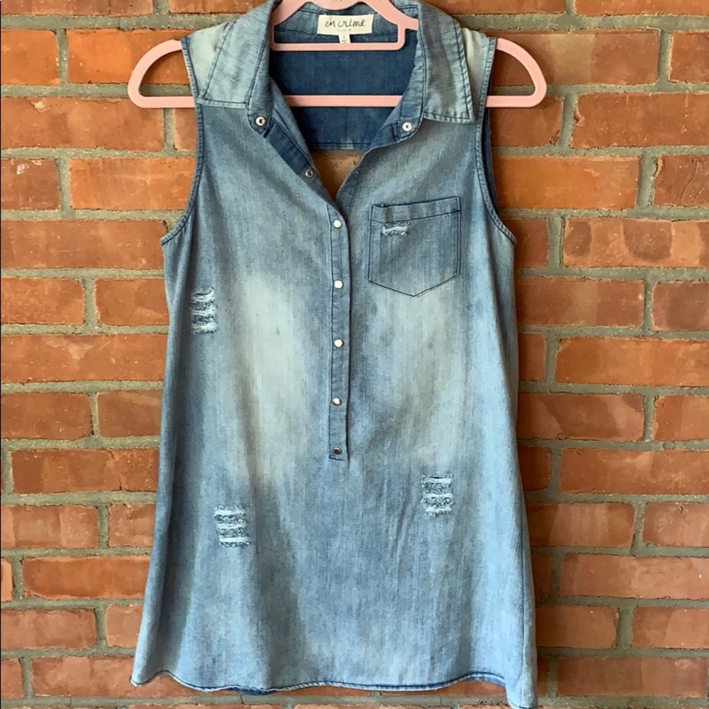 Small Distressed Jean Dress
